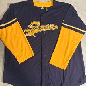 Vintage Starter Navy and yellow double‎ sleeve baseball jersey XL